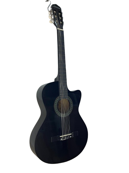 LONGA SİYAH 4/4 TAM BOY KLASİK GİTAR KESİK KASA- KILIF PENA DAHİL