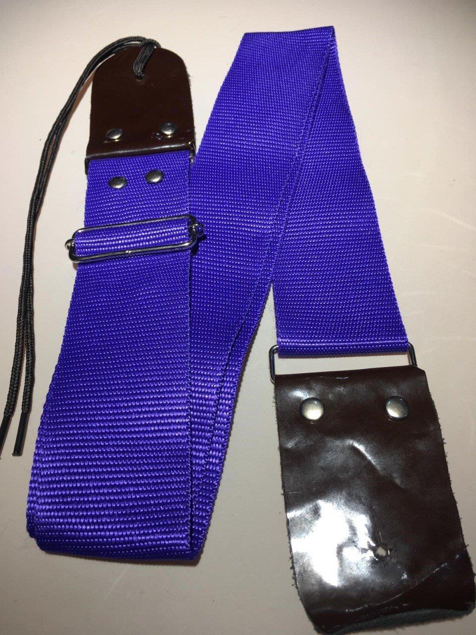 GİTAR ASKISI MAVİ RENK ORJİNAL DERİ UÇLU