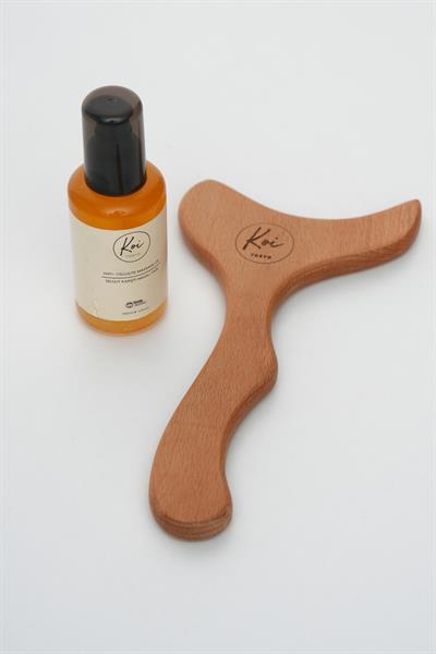 Selülit Karşıtı Masaj Yağı 100 ML + Ahşap Masaj Aleti 2'li Selülit Bakım Seti