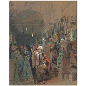 Amadeo Preziosi Vendors in the Covered Bazaar Constantinople Art Print