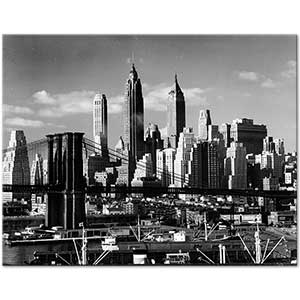 Andreas Feininger The Skyline with Brooklyn Bridge Art Print