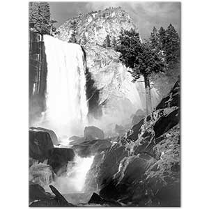 Ansel Adams Vernal Şelalesi Yosemite Vadisi Kanvas Tablo