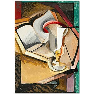 Antonin Prochazka Still life with Cup and Book Art Print