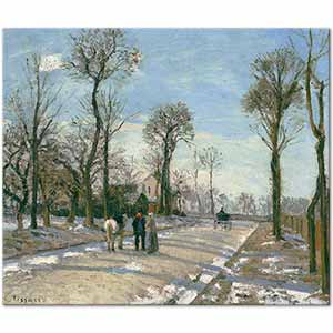 Camille Pissarro Route de Versailles, Louveciennes, Winter Sun and Snow Art Print