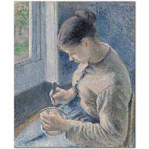 Camille Pissarro Young Peasant Having Her Coffee Art Print