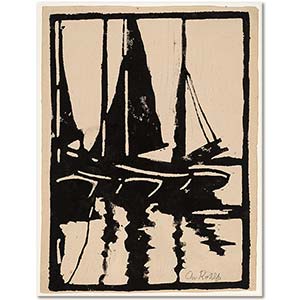 Christian Rohlfs Sailboats in the Harbor Art Print