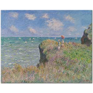 Claude Monet Cliff Walk at Pourville Art Print