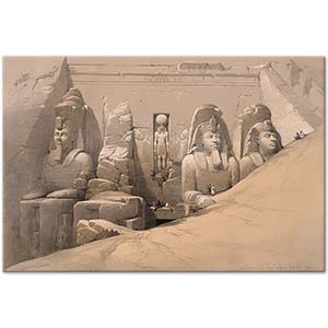 David Roberts Front elevation of the Great Temple of Aboosimble Nubia Art Print