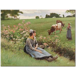 Edouard Debat-Ponsan Resting in the Field Art Print