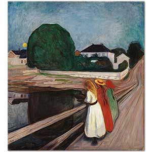 Edvard Munch The Girls on the Bridge Art Print