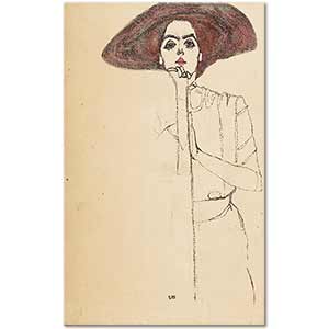 Egon Schiele Portrait of a Woman Art Print