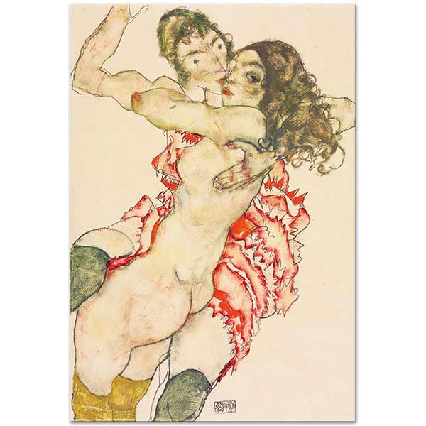 Egon Schiele Two Girlfriends Art Print