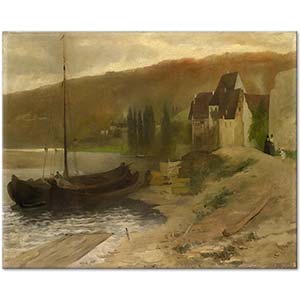 Ernesto Schiess Landscape at the Main River Art Print