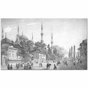 Eugene Flandin Sultanahmet Camii İstanbul Kanvas Tablo
