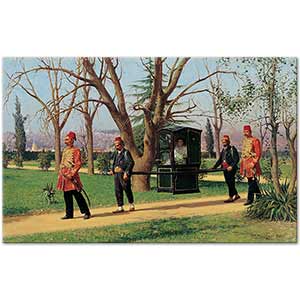 Fausto Zonaro The Daughter of the English Ambassador Riding in a Palanquin Art Print