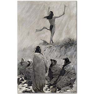 Frederic Remington The Fire Eater Raised His Arms To The Thunder Bird Art Print
