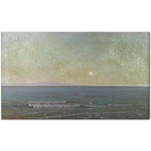Granville Redmond Quiet Moonlight (beyond Catalina Island) Art Print