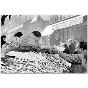 Henri Cartier Bresson Balık Pazarı Kanvas Tablo