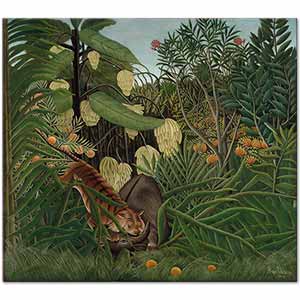 Henri Rousseau Fight between a Tiger and a Buffalo Art Print
