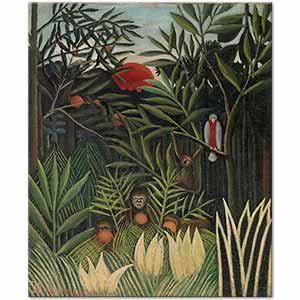 Henri Rousseau Monkeys and Parrot in the Virgin Forest Art Print