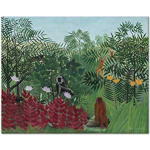 Henri Rousseau Tropical Forest with Monkeys Art Print