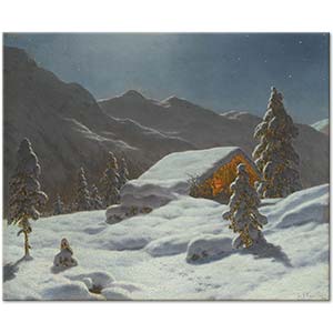 Ivan Fedorovich Choultse Moonlit Winter Landscape Art Print