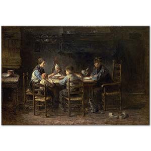Jozef Israëls Peasanat Family At The Table Art Print