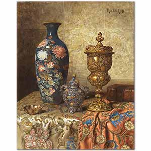 Max Schödl Still Life with Cloisonné Vase Art Print