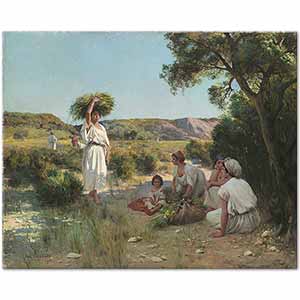 Paul Lazerges Gleaners Resting in the Shade Art Print