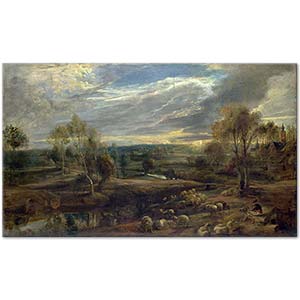 Peter Paul Rubens A Landscape with a Shepherd and his Flock Art Print