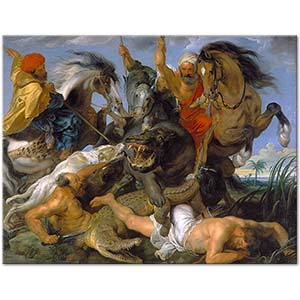 Peter Paul Rubens The Hippopotamus and Crocodile Hunt Art Print