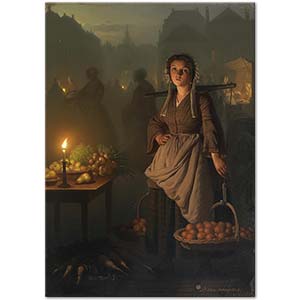 Petrus van Schendel Market By Candlelight Art Print