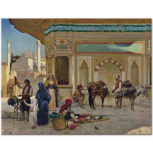 Rudolph Ernst The Fountain Of Ahmed III Istanbul Art Print