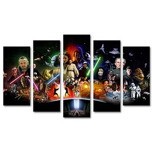 Star Wars 5 Parçalı Set Kanvas Tablo
