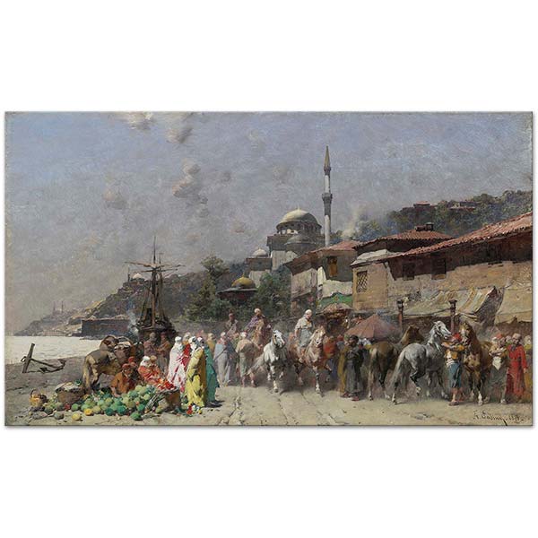 Alberto Pasini Marketplace on the Bosporus Art Print