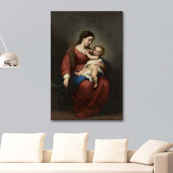 Virgin and Child by Bartolome Esteban Murillo as Art Print | CANVASTAR