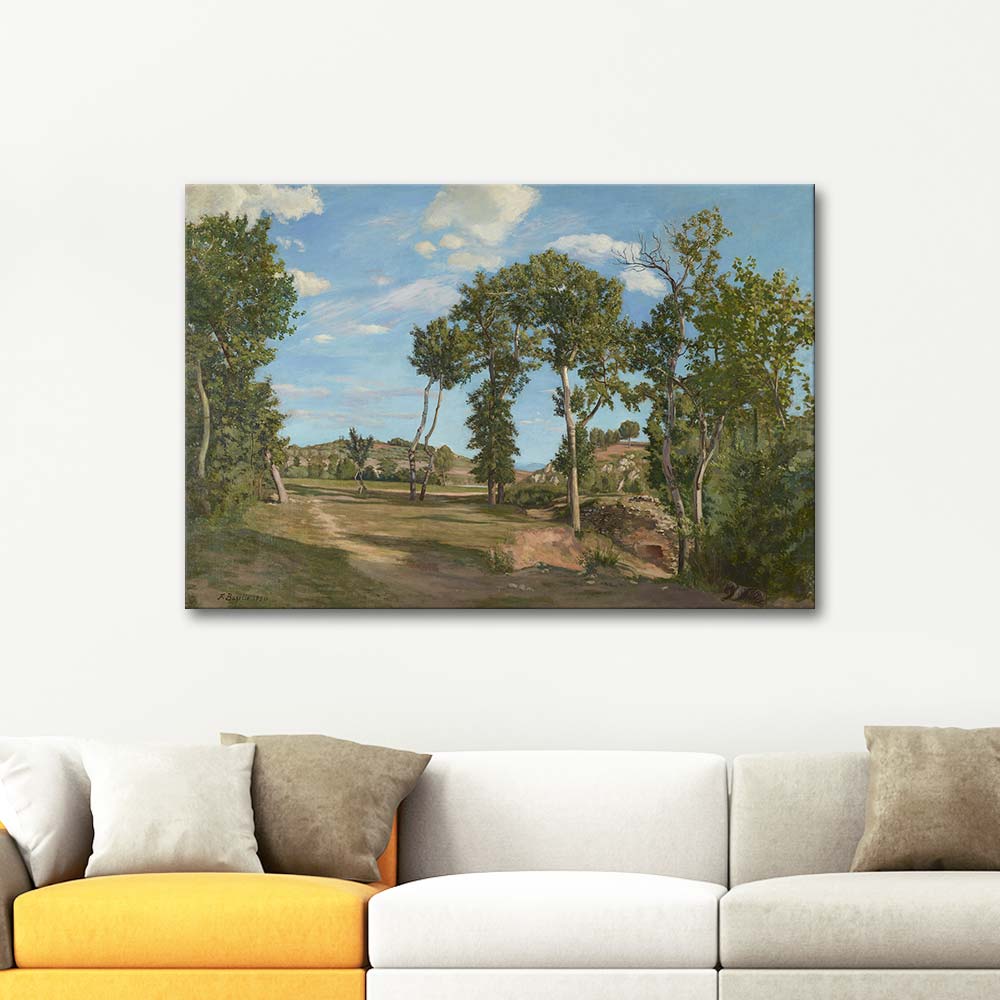 Landscape by the Lez River by Frederic Bazille as Art Print | CANVASTAR