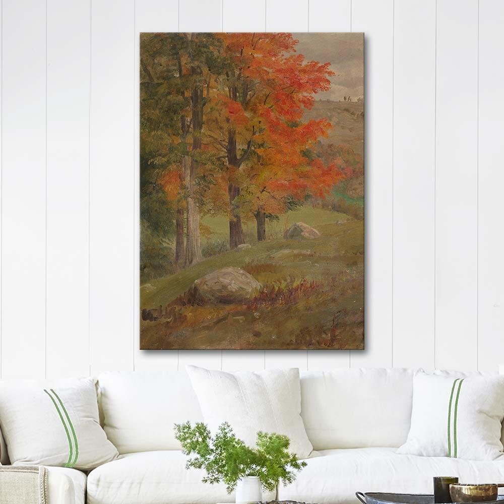 Woods in Autumn by Frederic Edwin Church as an Art Print | CANVASTAR