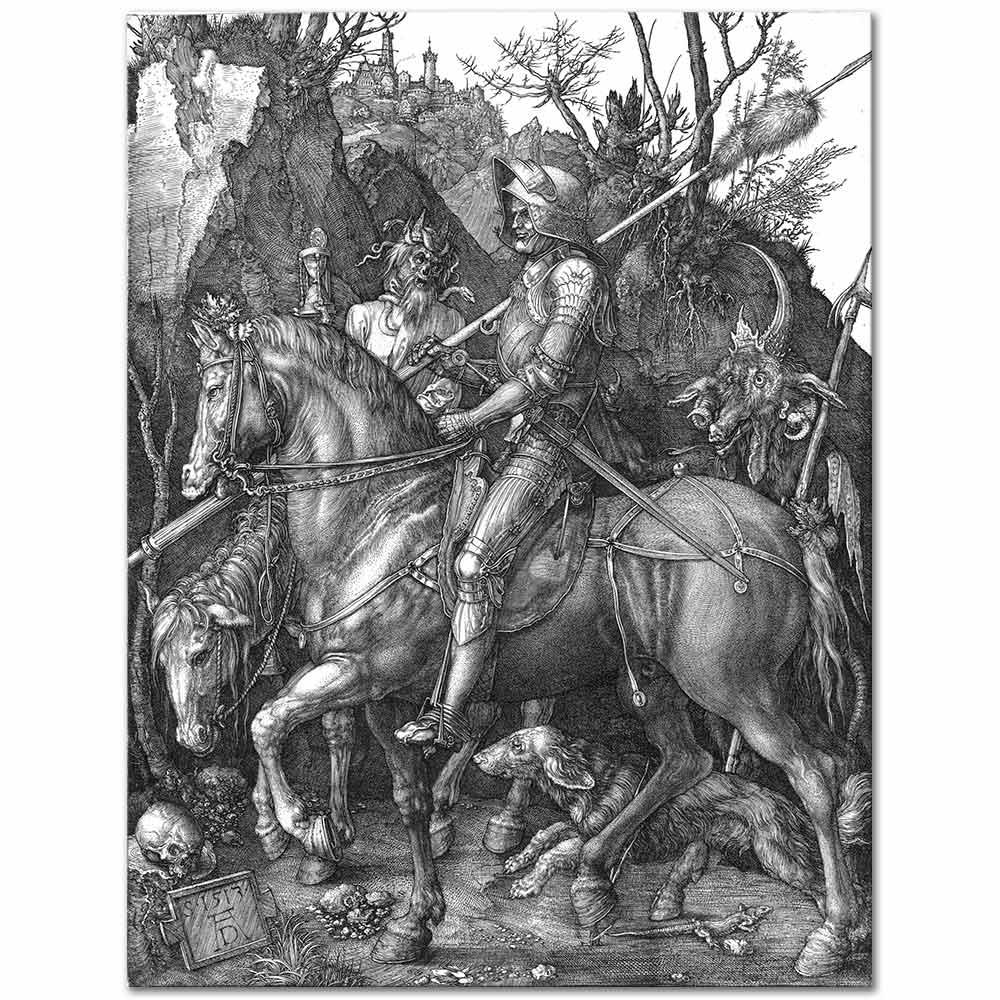 Knight Death and the Devil by Albrecht Dürer as Art Print | CANVASTAR