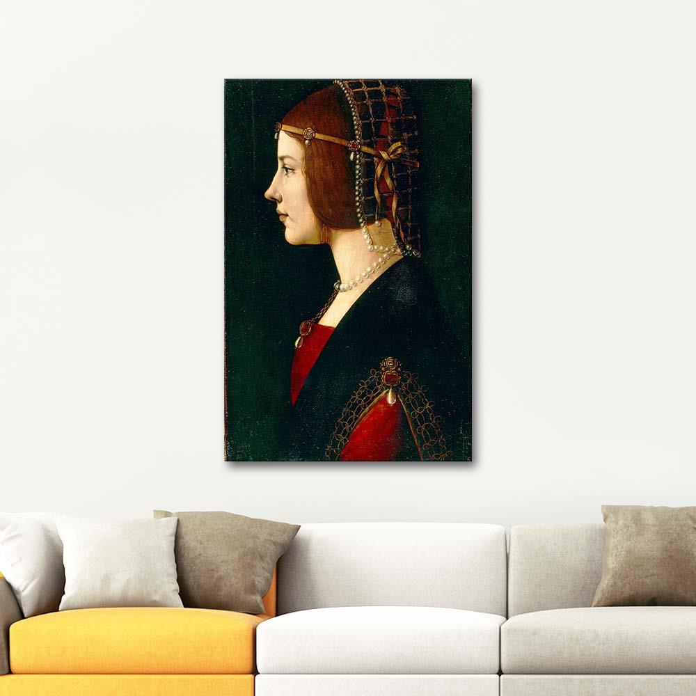 Portrait of Lady Beatrice by Leonardo Da Vinci as Art Print