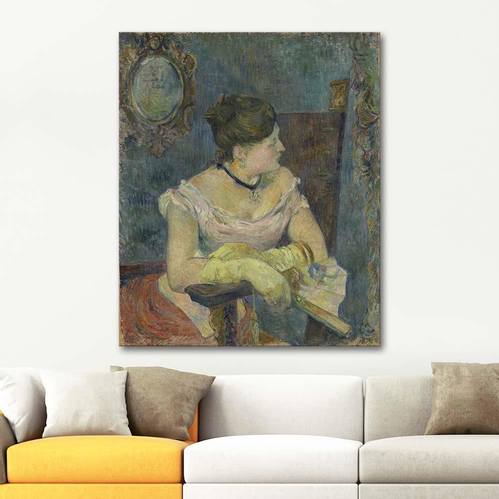 mette in evening dress Madame Mette Gauguin in Evening Dress by Paul Gauguin,3d Printed with  texture and brush strokes looks like original oil painting main image 0