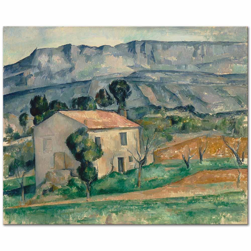 絵画 landscape #1 Paul Cezanne Sainte-Victoire'ın Önündeki Ev, Garden Yakınları