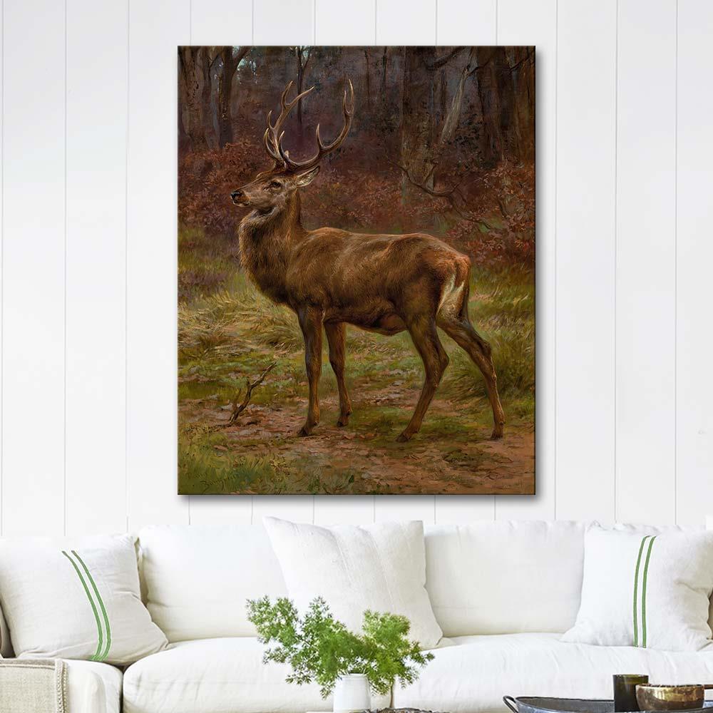 Stag In An Autumn Landscape by Rosa Bonheur as Art Print | CANVASTAR