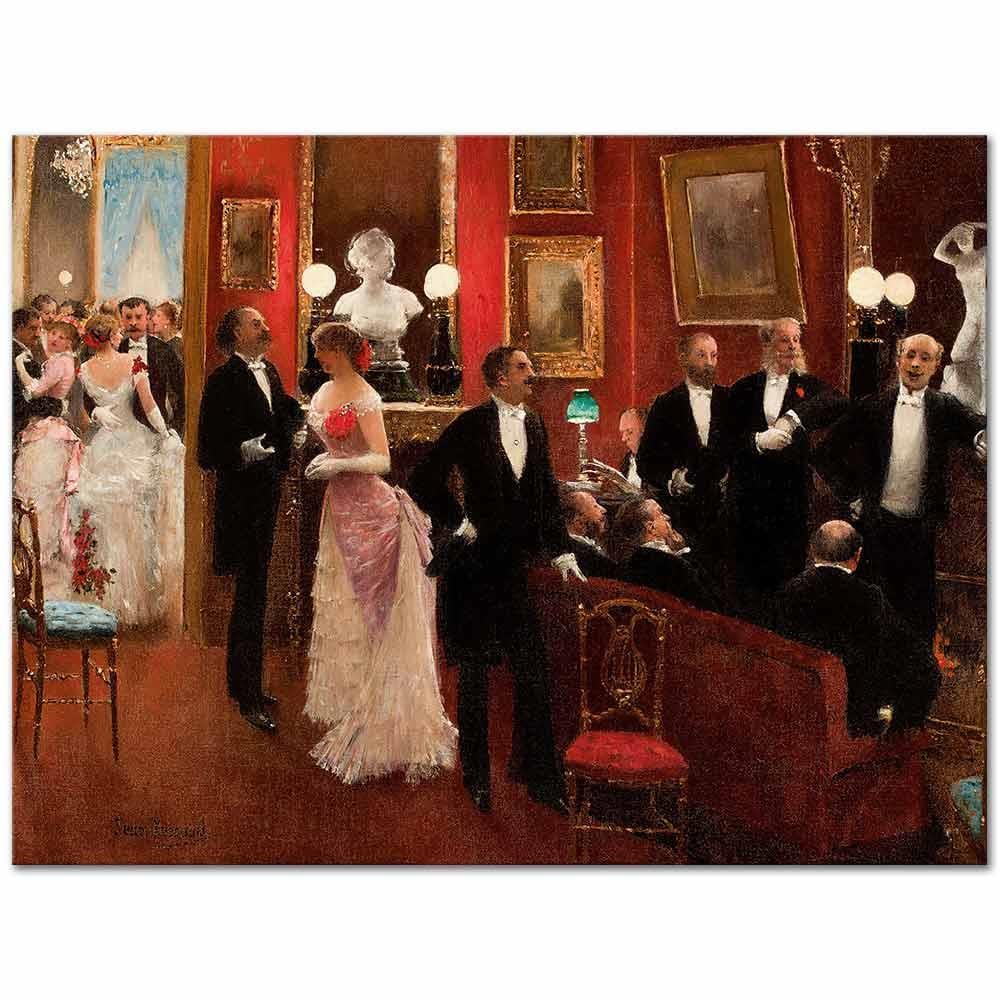 Jean Beraud、Scene de Bistro、希少画集より、新品額装付 Scène Du Bal by Jean Beraud as Art Print | CANVASTAR ®
