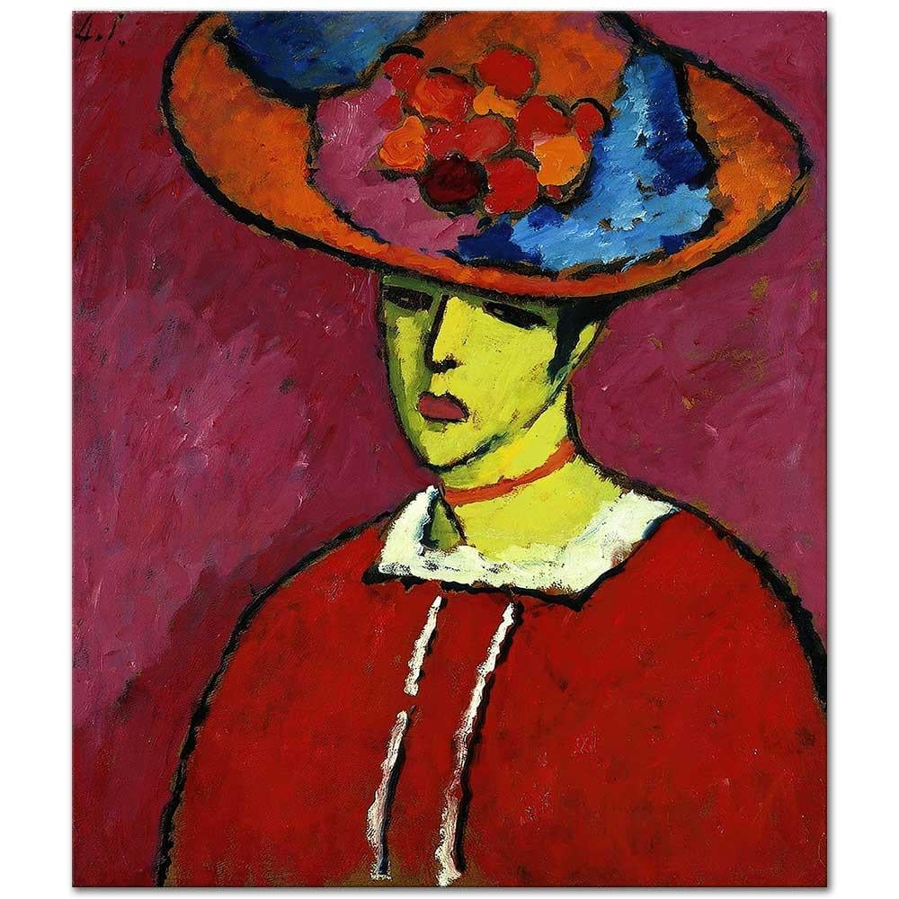 Alexej von Jawlensky Schokko Geniş Kenarlı Şapkası İle Kanvas