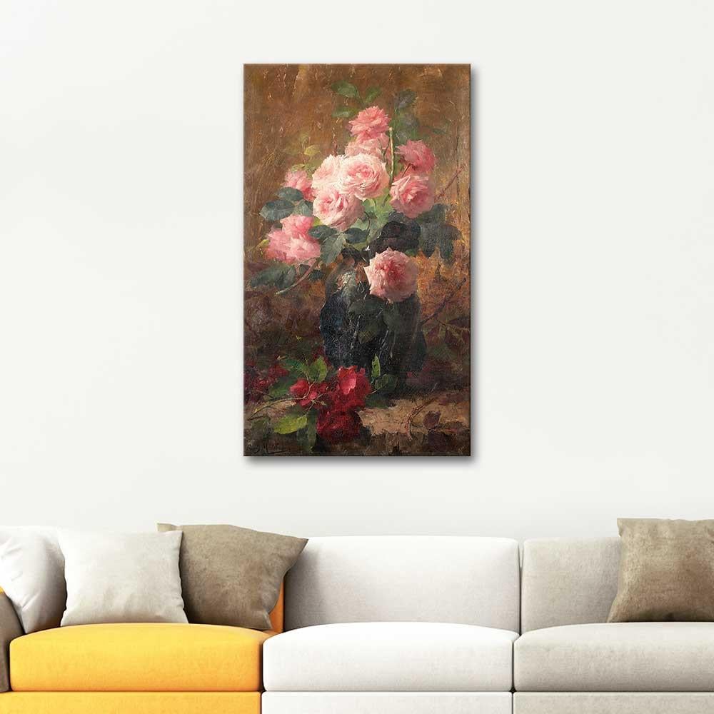Still Life of Roses by Frans Mortelmans as Art Print | CANVASTAR