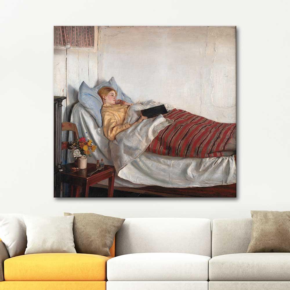 Michael Peter Ancher Hasta Kız Kanvas Tablo | CANVASTAR ®
