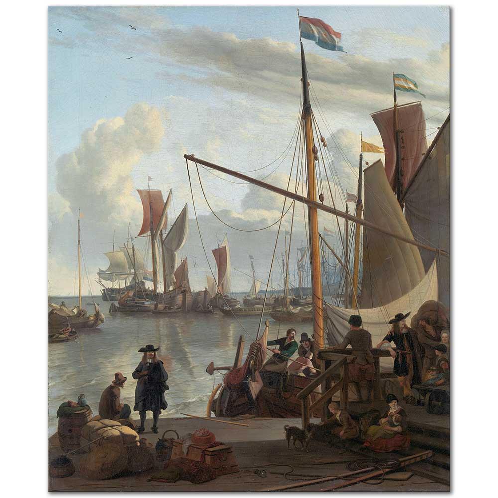 View from the Mussel Pier in Amsterdam by Ludolf Backhuysen as Art