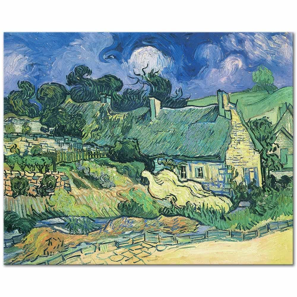 Vincent van Gogh Cordeville'de Evler Kanvas Tablo | CANVASTAR ®