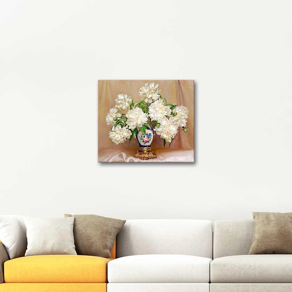 White Flowers in a Vase as Art Print | CANVASTAR